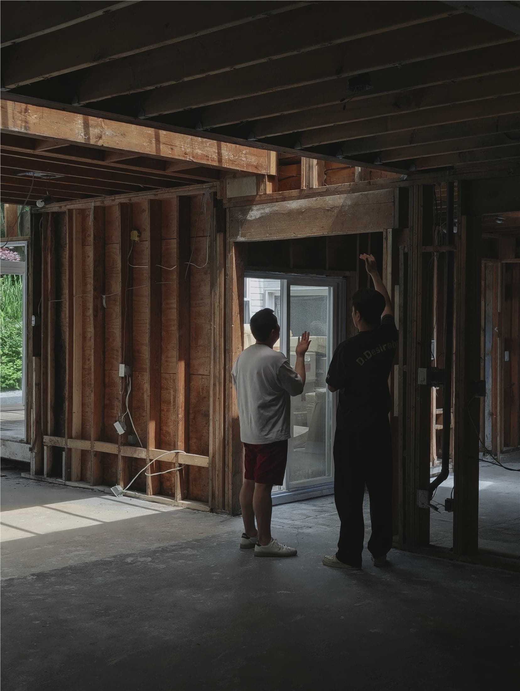 Constec site coordination inside a framed interior under construction